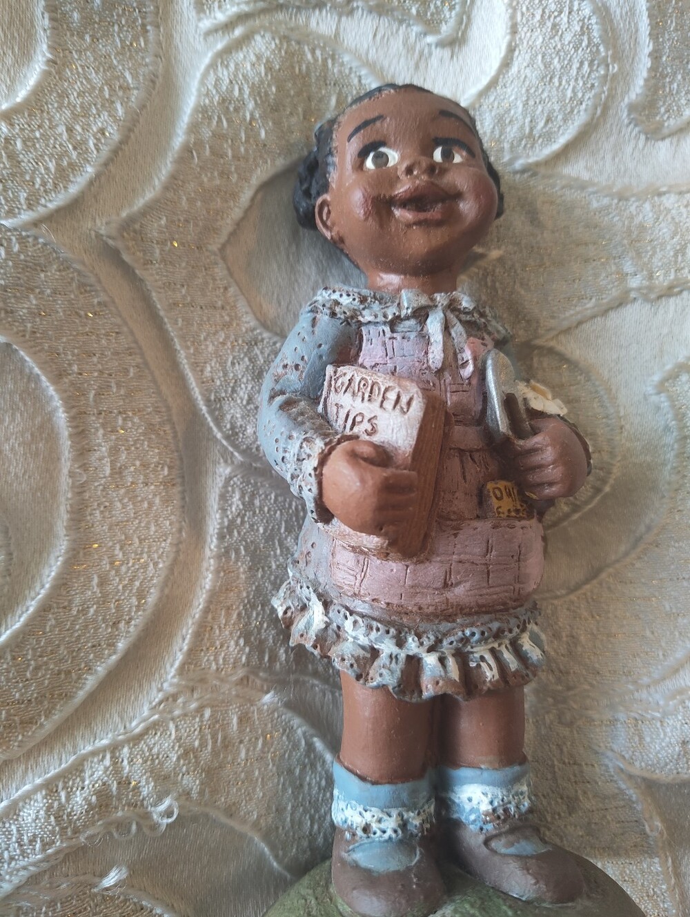 Sandy Harrison Melancholy Dollies Daisy Folk Art Figurine 2008 Black Girl Dress